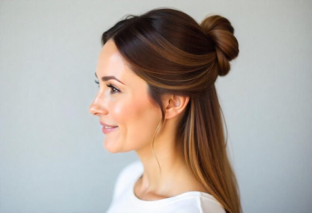 Half-up Twisted Hair Bun